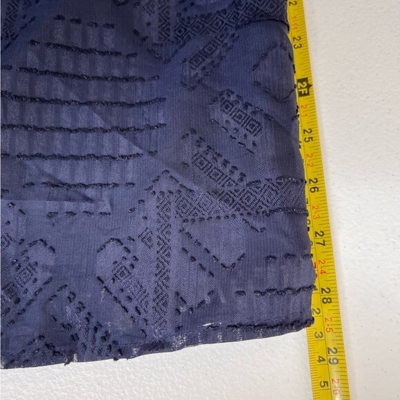 Jade Melody Tam Embroidered Swiss Dot Flutter Sleeve Navy Dress Women Large - Picture 10 of 12